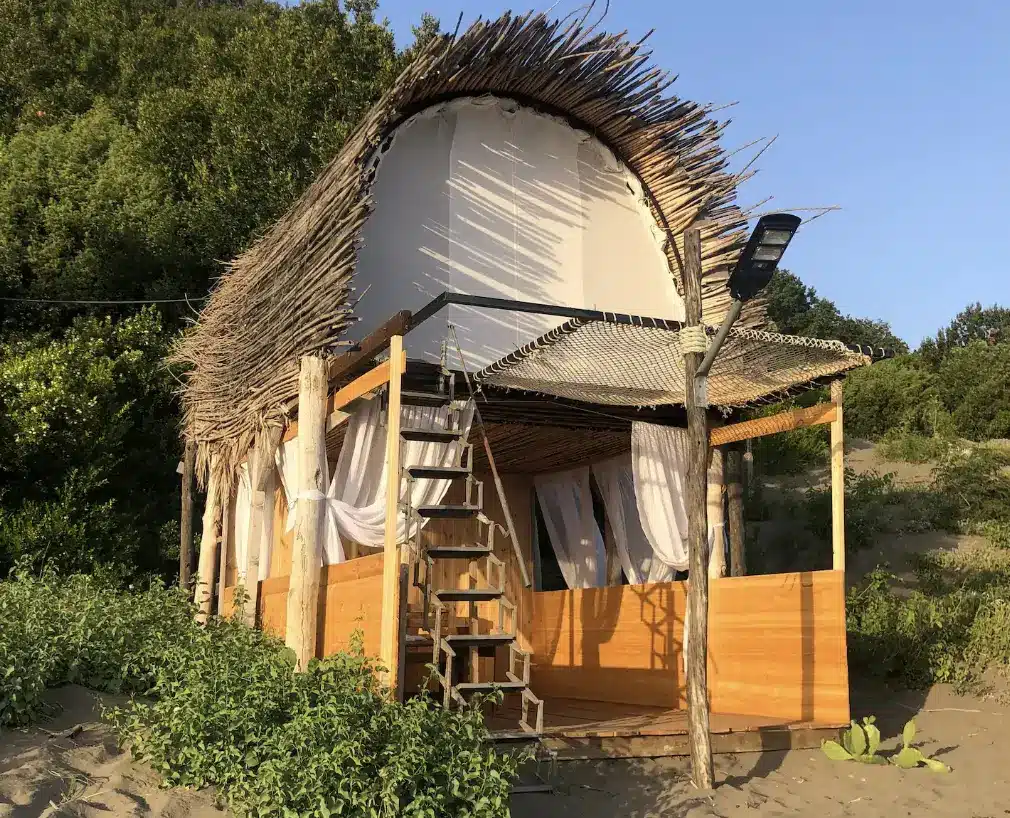 A private beachfront hut in Albania.